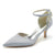 Women's Silk Satin Rhinestone Ankle Strap Closed Toe Stiletto Heel Wedding Shoes