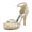 Women's Lace With Ankle Strap Flower Lace Rhinestone Peep Toe Stiletto Heel Evening Shoes
