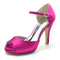 Women's Silk Satin With Ankle Strap Peep Toe Stiletto Heel Wedding Shoes