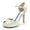 Women's Silk Satin With Ankle Strap Peep Toe Stiletto Heel Wedding Shoes