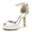 Women's Silk Satin With Rhinestone Stiletto Heel Peep Toe Ankle Strap Evening Shoes