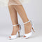 Women's Silk Satin With Ankle Strap Rhinestone Peep Toe Stiletto Heel Party Shoes