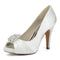 Women's Ankle Rhinestone Peep Toe Silk Satin With Stiletto Heel Party Shoes