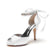 Women's Silk Satin With Ankle Strap Lace-up Rhinestone Peep Toe Stiletto Heel Evening Shoes