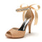 Women's Glitter With Ankle Strap Lace-up Rhinestone Peep Toe Stiletto Heel Wedding Shoes