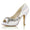 Women's Silk Satin With Flower Rhinestone Peep Toe Stiletto Heel Wedding Shoes