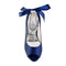 Women's Silk Satin With Ankle Strap Lace-up Rhinestone Tassel Peep Toe Stiletto Heel Wedding Shoes