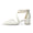 Women's Lace Silk Satin With Lace Closed Toe Ankle Strap Chunky Heel Evening Shoes