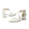 Women's Lace Silk Satin With Lace Closed Toe Ankle Strap Chunky Heel Evening Shoes