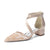 Women's Lace Silk Satin With Lace Closed Toe Ankle Strap Chunky Heel Evening Shoes