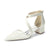 Women's Lace Silk Satin With Lace Closed Toe Ankle Strap Chunky Heel Evening Shoes
