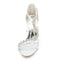 Women's Silk Satin With Ankle Strap Rhinestone Tassel Peep Toe Stiletto Heel Wedding Shoes