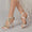 Women's Silk Satin With Ankle Strap Rhinestone Tassel Peep Toe Stiletto Heel Wedding Shoes