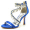 Women's Silk Satin With Ankle Strap Rhinestone Tassel Peep Toe Stiletto Heel Evening Shoes
