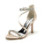 Women's Silk Satin With Ankle Strap Rhinestone Peep Toe Stiletto Heel Evening Shoes