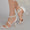 Women's Silk Satin With Ankle Strap Pearl Rhinestone Tassel Peep Toe Stiletto Heel Party Shoes