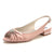 Women's Patent Leather Mirror Finish With Flower Rhinestone Peep Toe Flat Heel Evening Shoes