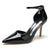 Women's Patent Leather Mirror Finish With Ankle Strap Closed Toe Stiletto Heel Evening Shoes