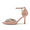 Women's Patent Leather Mirror Finish With Ankle Strap Rhinestone Closed Toe Stiletto Heel Wedding Shoes