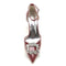 Women's Patent Leather Mirror Finish Ankle Strap Rhinestone Closed Toe Stiletto Heel Evening Shoes