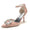 Women's Patent Leather Mirror Finish Ankle Strap Rhinestone Closed Toe Stiletto Heel Evening Shoes
