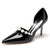 Women's Patent Leather Mirror Finish With Pearl Closed Toe Stiletto Heel Evening Shoes