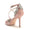 Women's Patent Leather Mirror Finish Ankle Strap Rhinestone Closed Toe Stiletto Heel Wedding Shoes