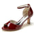Women's Patent Leather Mirror Finish With Ankle Strap Peep Toe Spool Heel Party Shoes