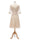 A-Line/Princess Scoop Half Sleeves Chiffon With Pleats Applique Knee-Length Bridesmaid Dresses