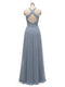 A-Line/Princess Halter Sleeveless Split Side Chiffon With Pleats Floor-Length Bridesmaid Dresses