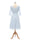 A-Line/Princess Scoop Half Sleeves Chiffon With Pleats Applique Knee-Length Bridesmaid Dresses