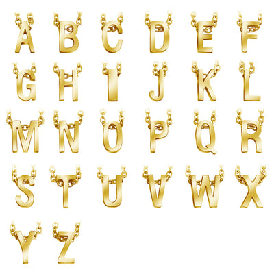26 English Alphabet Surname Titanium Pendant Necklace