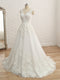 A-Line/Princess V-Neck Sleeveless Applique Tulle Floor-Length Wedding Dresses