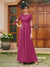 A-Line/Princess Long Evening Dresses with Lace Appliques & Half Sleeves