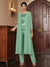 Chiffon Scoop 3/4 Sleeves 3 Pieces Pantsuits with Sequins & Jacket