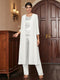 Chiffon Scoop 3/4 Sleeves 3 Pieces Pantsuits with Sequins & Jacket