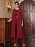 Chiffon Scoop 3/4 Sleeves 3 Pieces Pantsuits with Sequins & Jacket