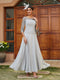 A-Line/Princess Sheer Neck Half Sleeves Long Evening Dresses with Appliques