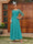 A-Line/Princess Sheer Neck Half Sleeves Long Evening Dresses with Appliques