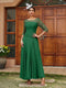 A-Line/Princess Sheer Neck Half Sleeves Long Evening Dresses with Appliques