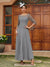 A-Line/Princess Sheer Neck Half Sleeves Long Evening Dresses with Appliques