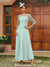 A-Line/Princess Sheer Neck Half Sleeves Long Evening Dresses with Appliques