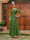 A-Line/Princess Sheer Neck Half Sleeves Long Evening Dresses with Appliques