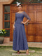 A-Line/Princess Sheer Neck Half Sleeves Long Evening Dresses with Appliques