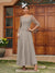 A-Line/Princess Sheer Neck Half Sleeves Long Evening Dresses with Appliques