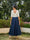 A-Line/Princess High Neck Half Sleeves Long Evening Dresses with Rhinestones