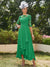 A-Line/Princess Sheer Neck Half Sleeves Long Evening Dresses with Appliques