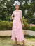 A-Line/Princess Sheer Neck Half Sleeves Long Evening Dresses with Appliques