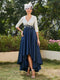 A-Line/Princess V-Neck Half Sleeves Long Evening Dresses with Appliques