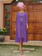 Sheath/Column Sheer Neck 3/4 Sleeves Knee-Length Evening Dresses with Appliques & Jacket